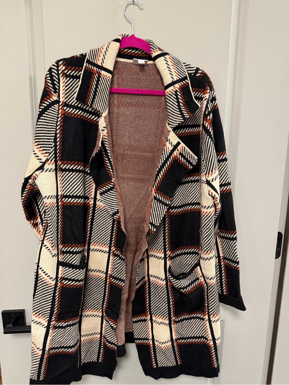 LuLaRoe Striped Knit Cardigan - Black, Cream & Rust